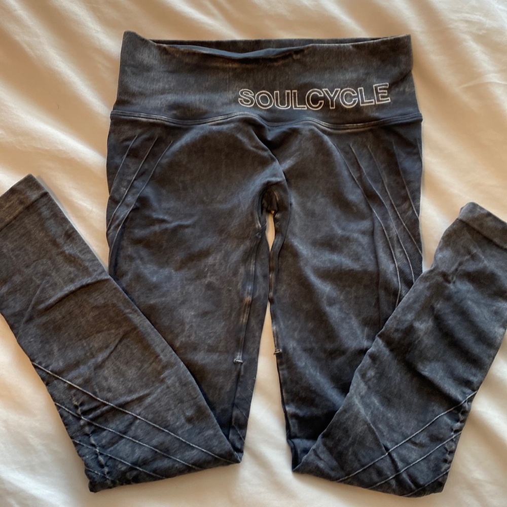 Grey ribbed SoulCycle leggings size small workout pants